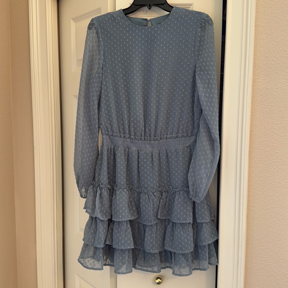 Express dusty blue long sleeve dress. Great condition. Only worn once